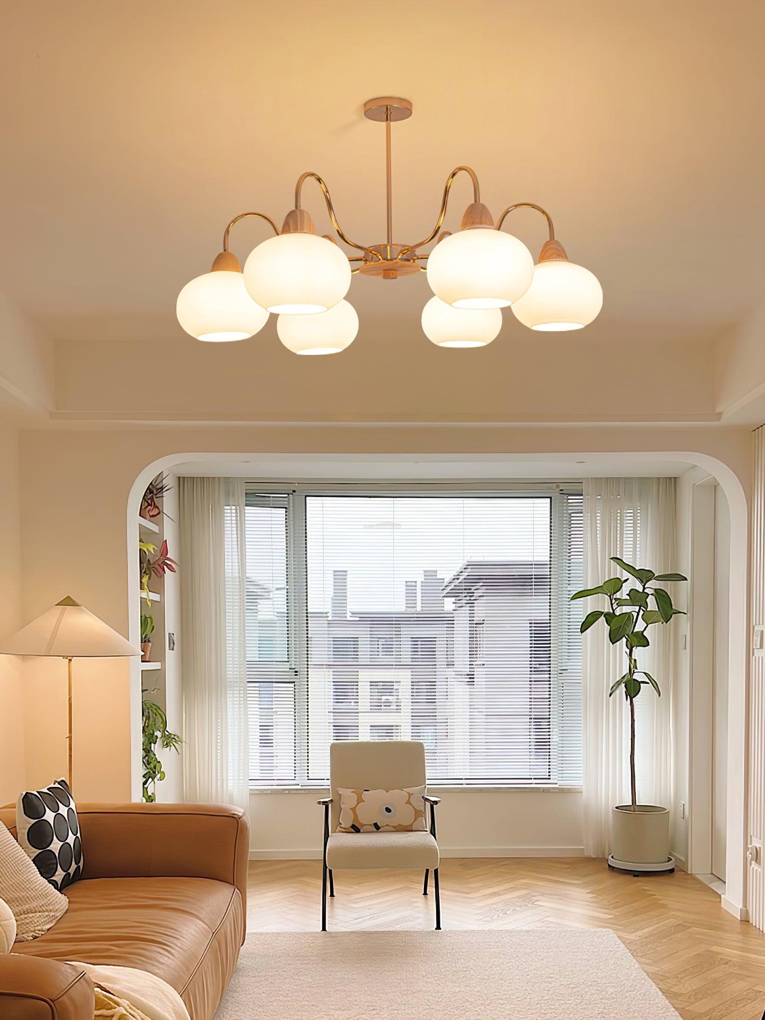 Glass Persimmon Chandelier with 3/5/6/8 heads-Sylvia Space