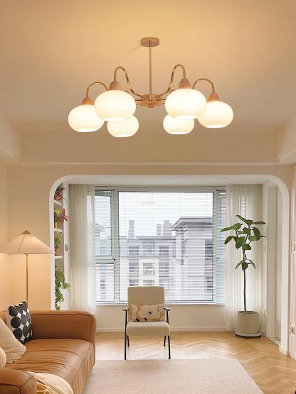 Glass Persimmon Chandelier with 3/5/6/8 heads-Sylvia Space