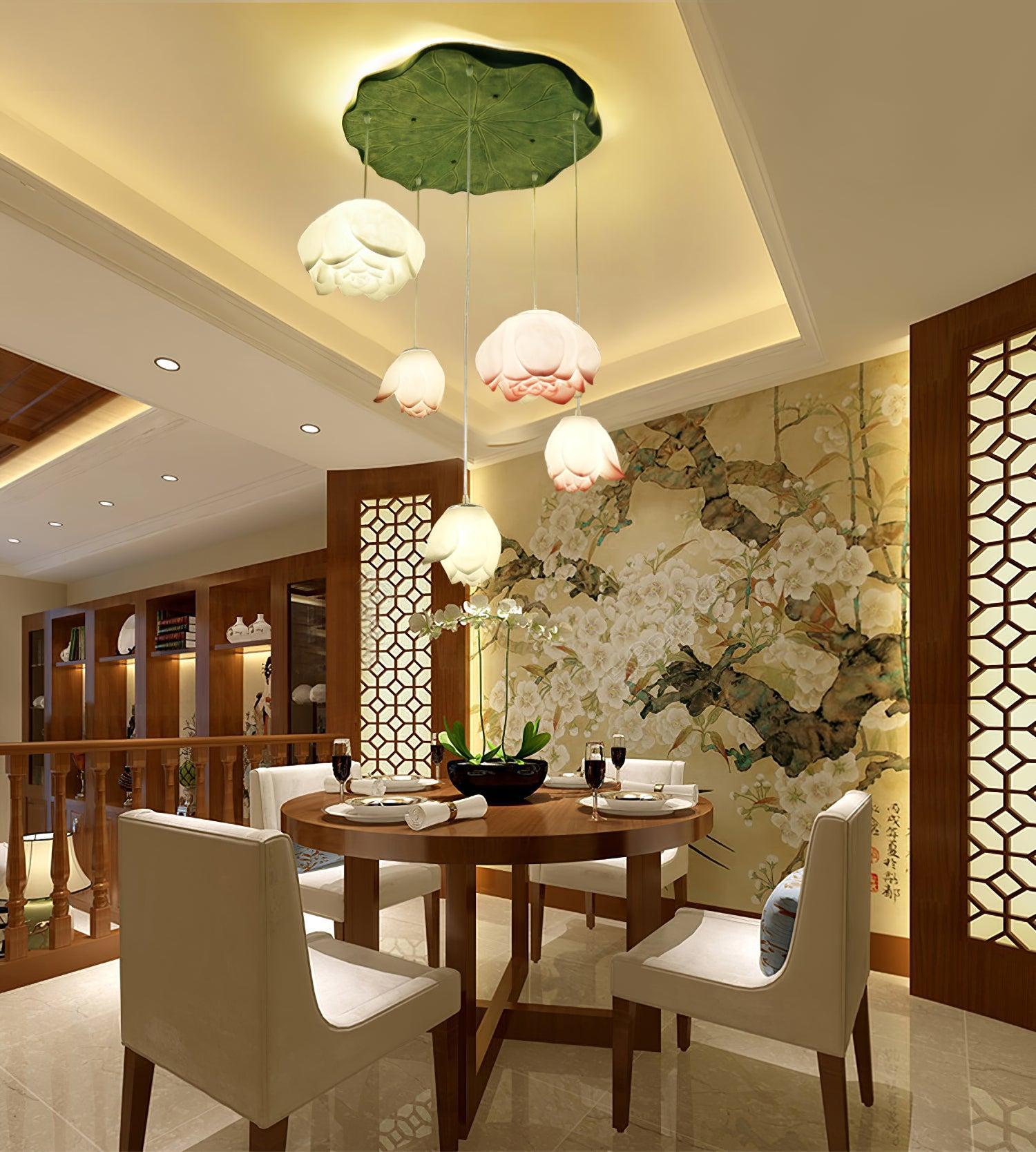 Lotus Chandelier 6.6''/11.8''/18.5''/22''-Sylvia Space