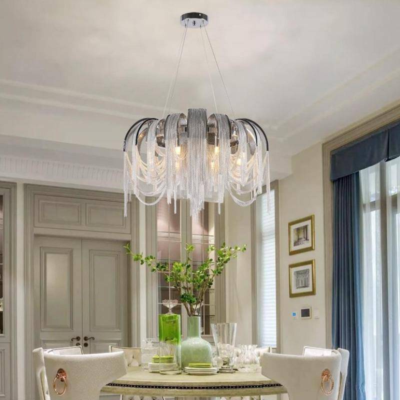 Cadena Chain Tassel Chandelier-Sylvia Space