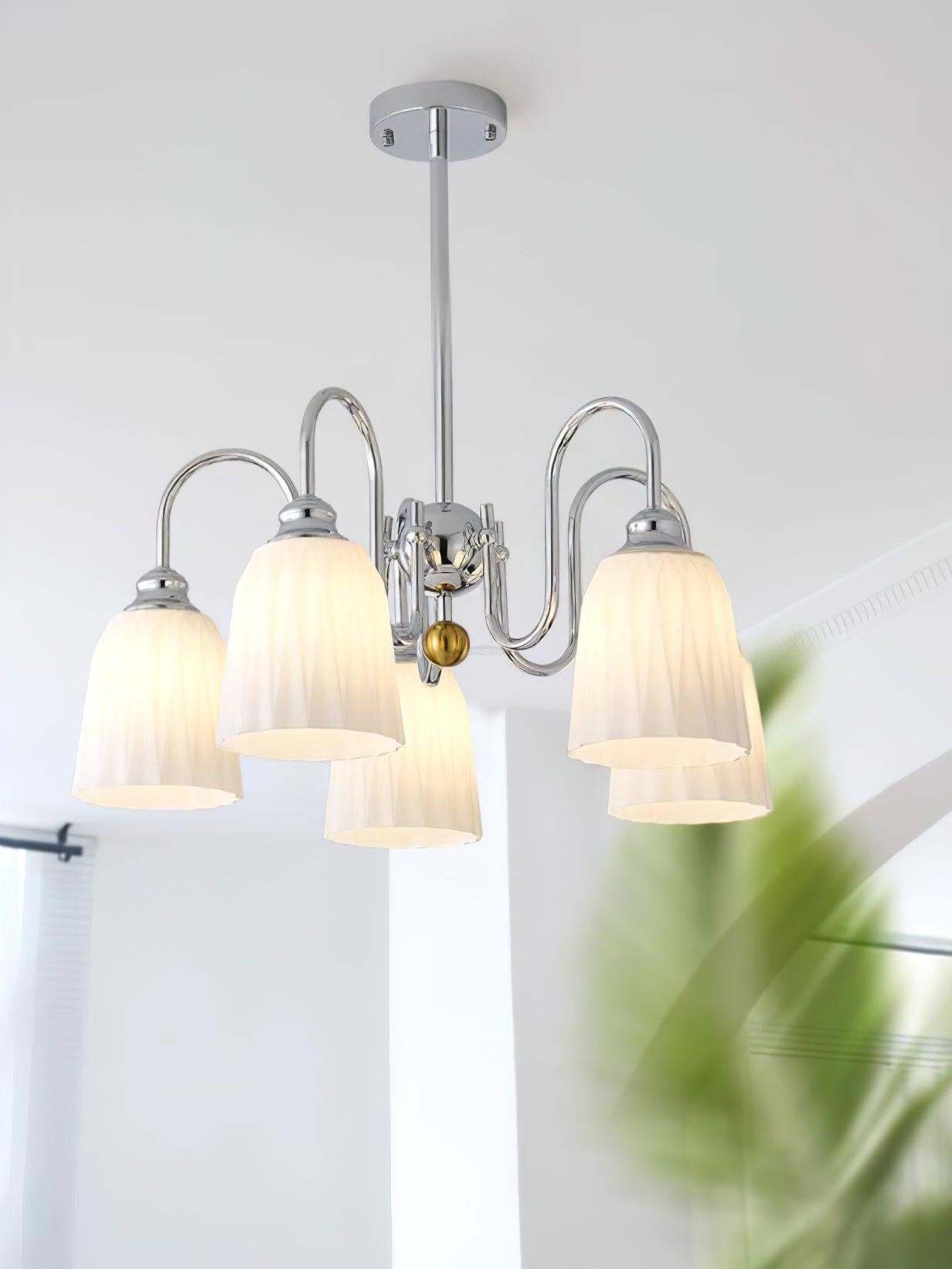 Bauhaus Pleated Chandelier with 3/5/6/8 heads-Sylvia Space