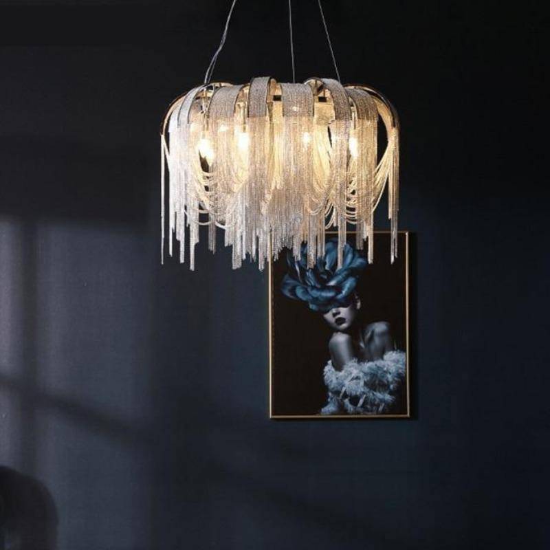 Cadena Chain Tassel Chandelier-Sylvia Space