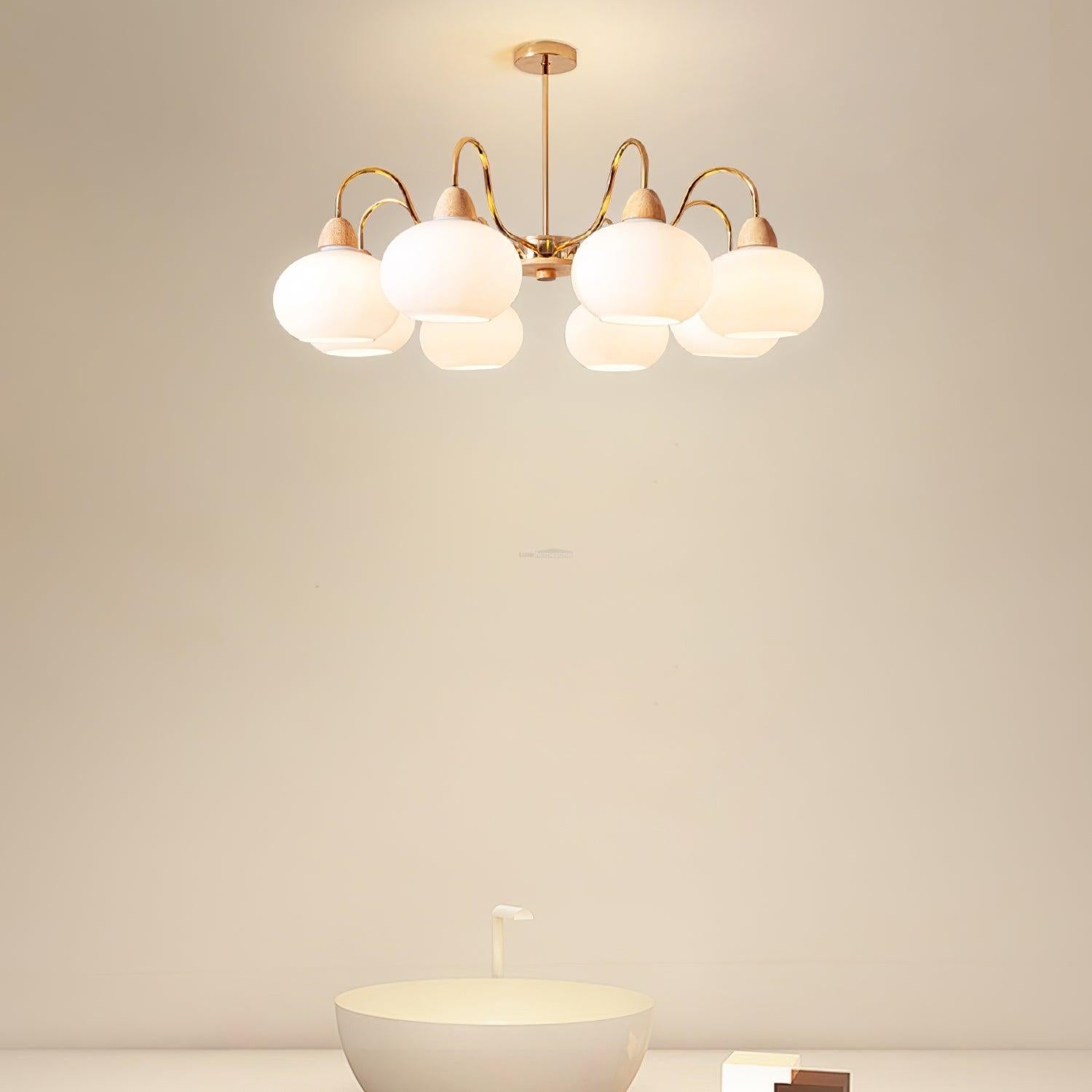 Glass Persimmon Chandelier with 3/5/6/8 heads-Sylvia Space