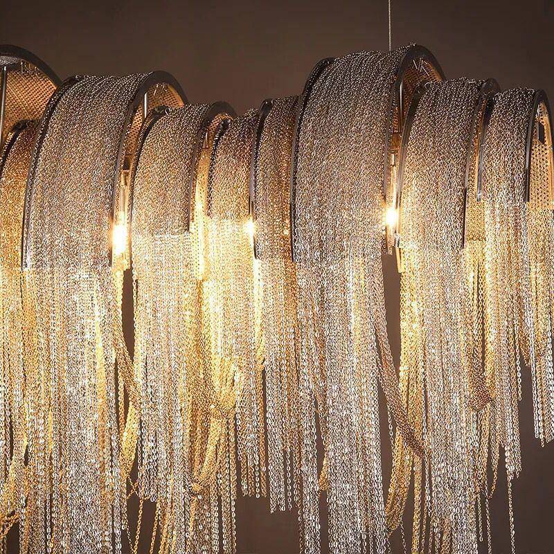 Cadena Chain Tassel Modern Chandelier-Sylvia Space