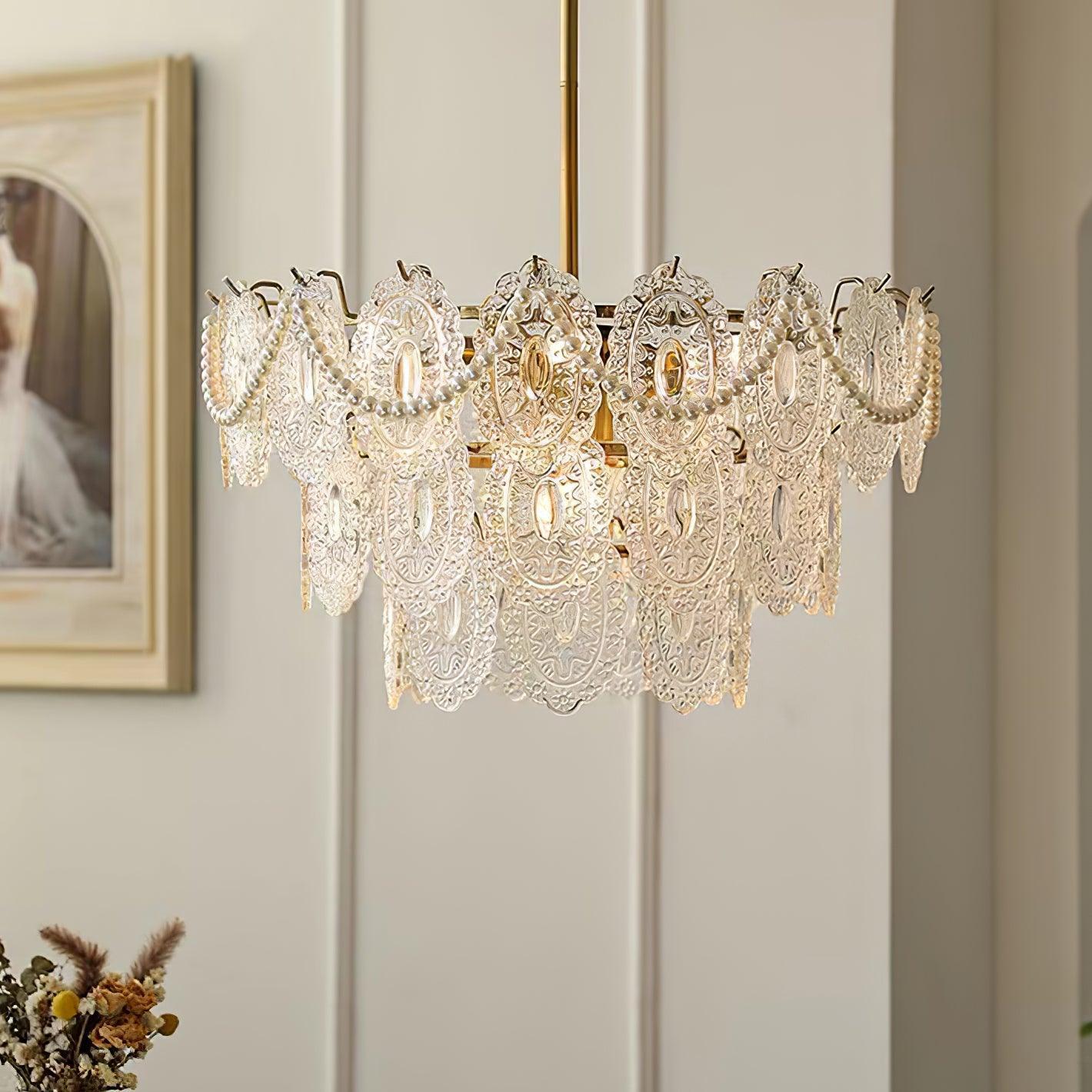 Wave Pearl Style Chandelier-Sylvia Space