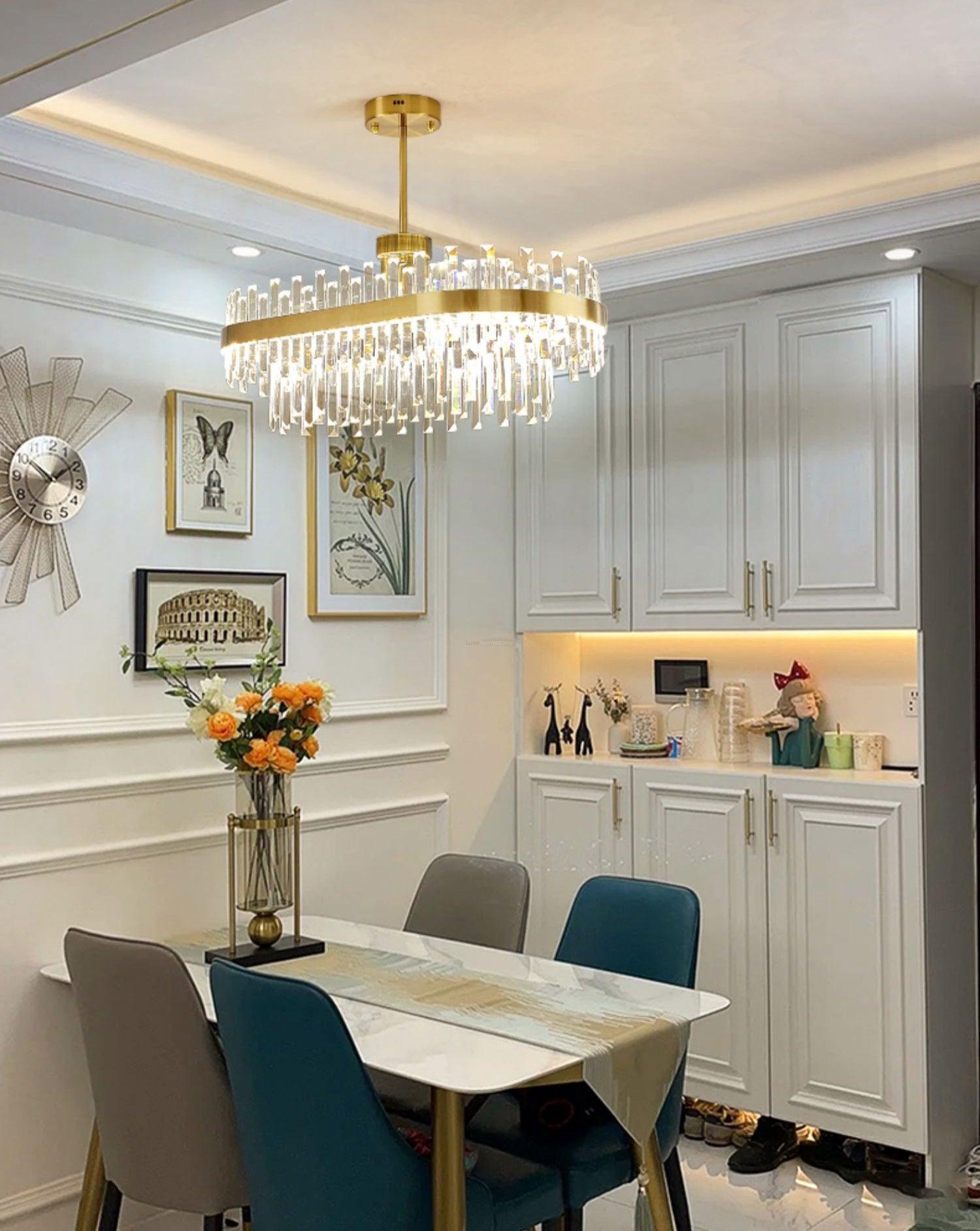 Drum Glass Chandelier  ∅ 23.6″~39.4''-Sylvia Space