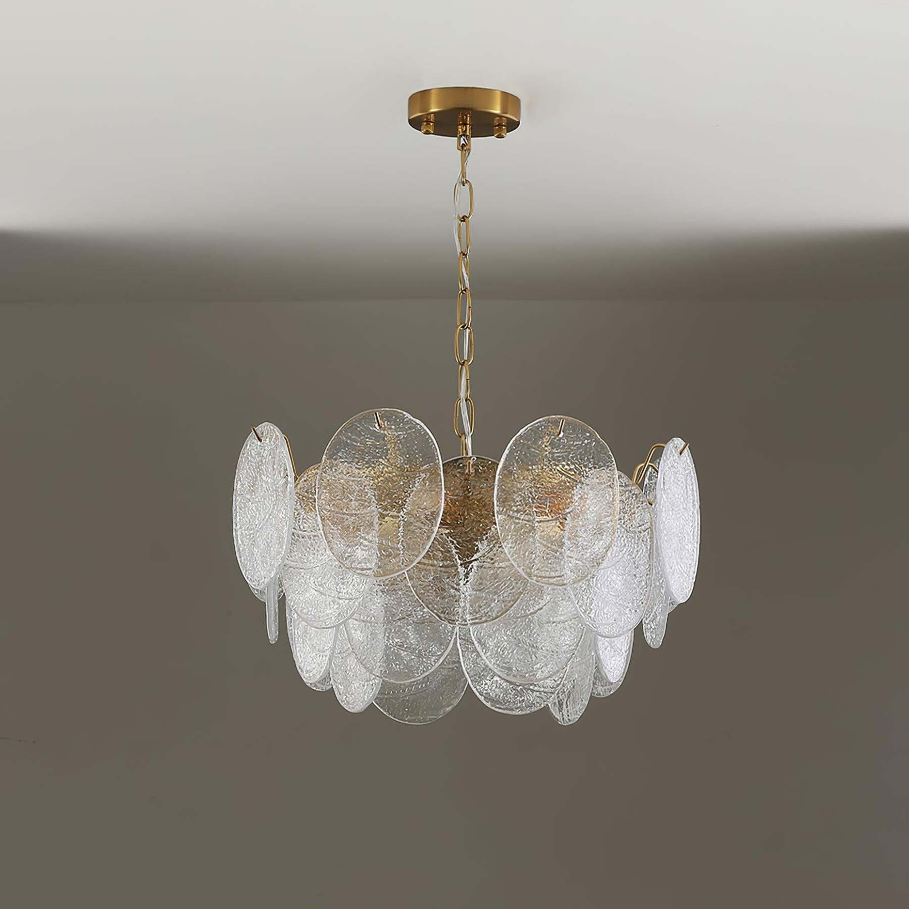 Glass Disc Chandelier with 4/6/9/12 heads-Sylvia Space