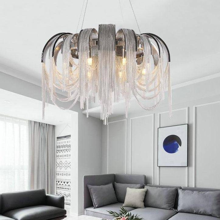 Cadena Chain Tassel Chandelier-Sylvia Space