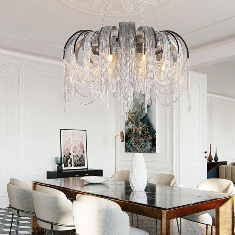 Cadena Chain Tassel Chandelier-Sylvia Space