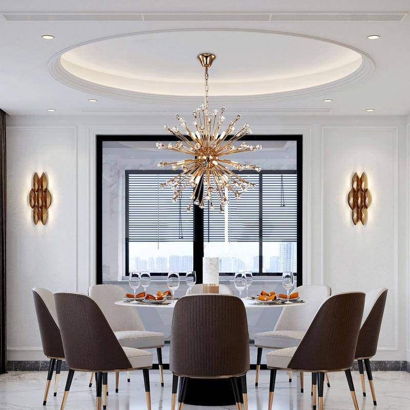 Rose Gold Crystal Sputnik Chandelier-Sylvia Space