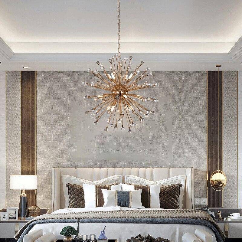 Rose Gold Crystal Sputnik Chandelier-Sylvia Space