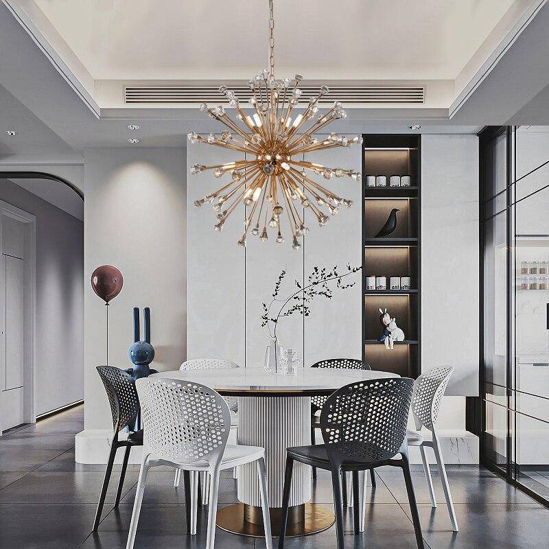 Rose Gold Crystal Sputnik Chandelier-Sylvia Space
