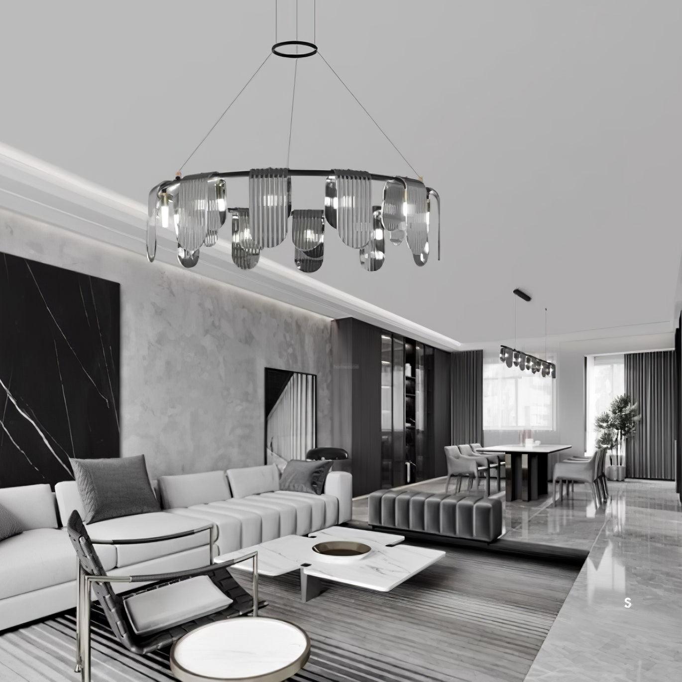 Folioles Brass Chandelier with 6/9/12 lamps-Sylvia Space