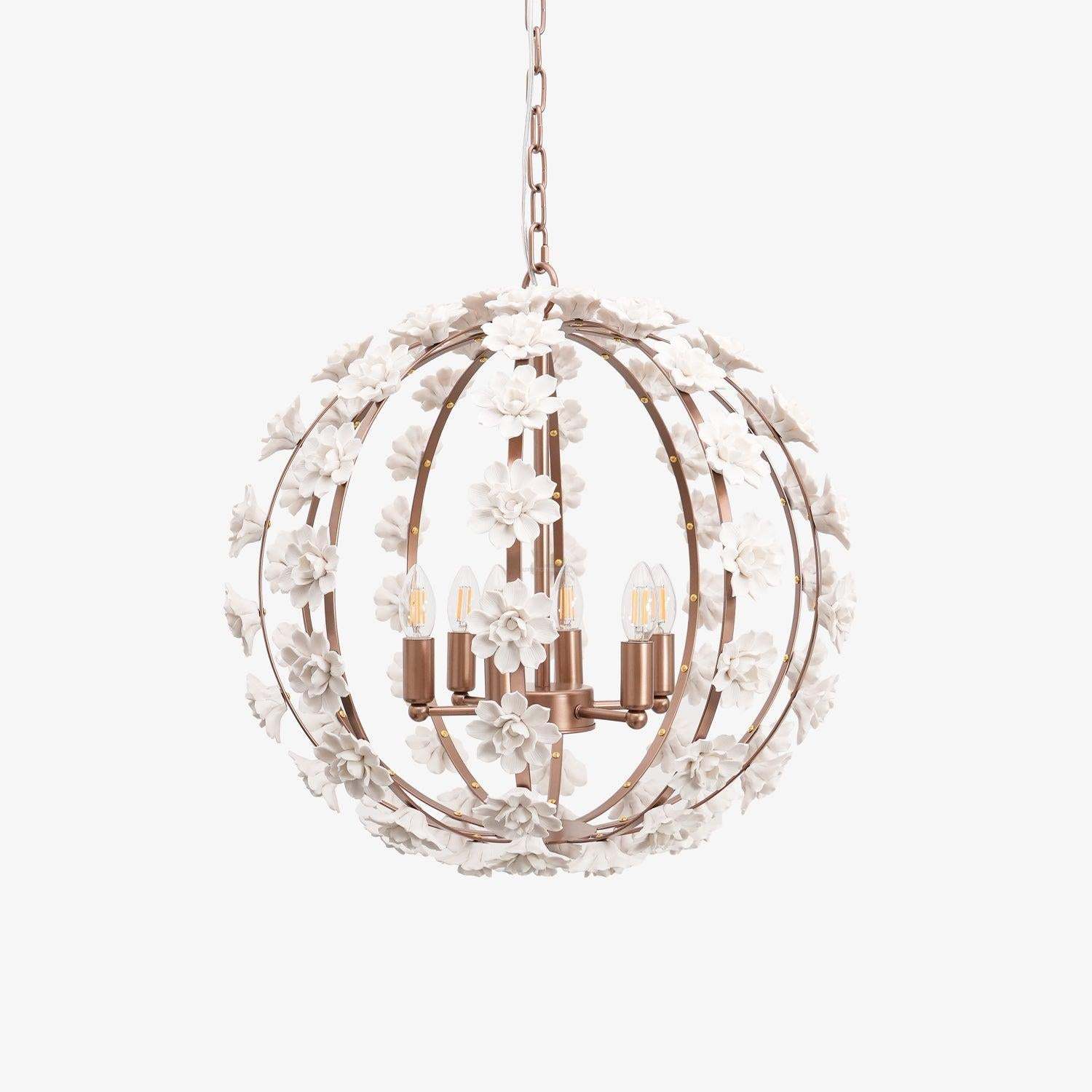 Bianca Floral Orb Globe Chandelier-Sylvia Space