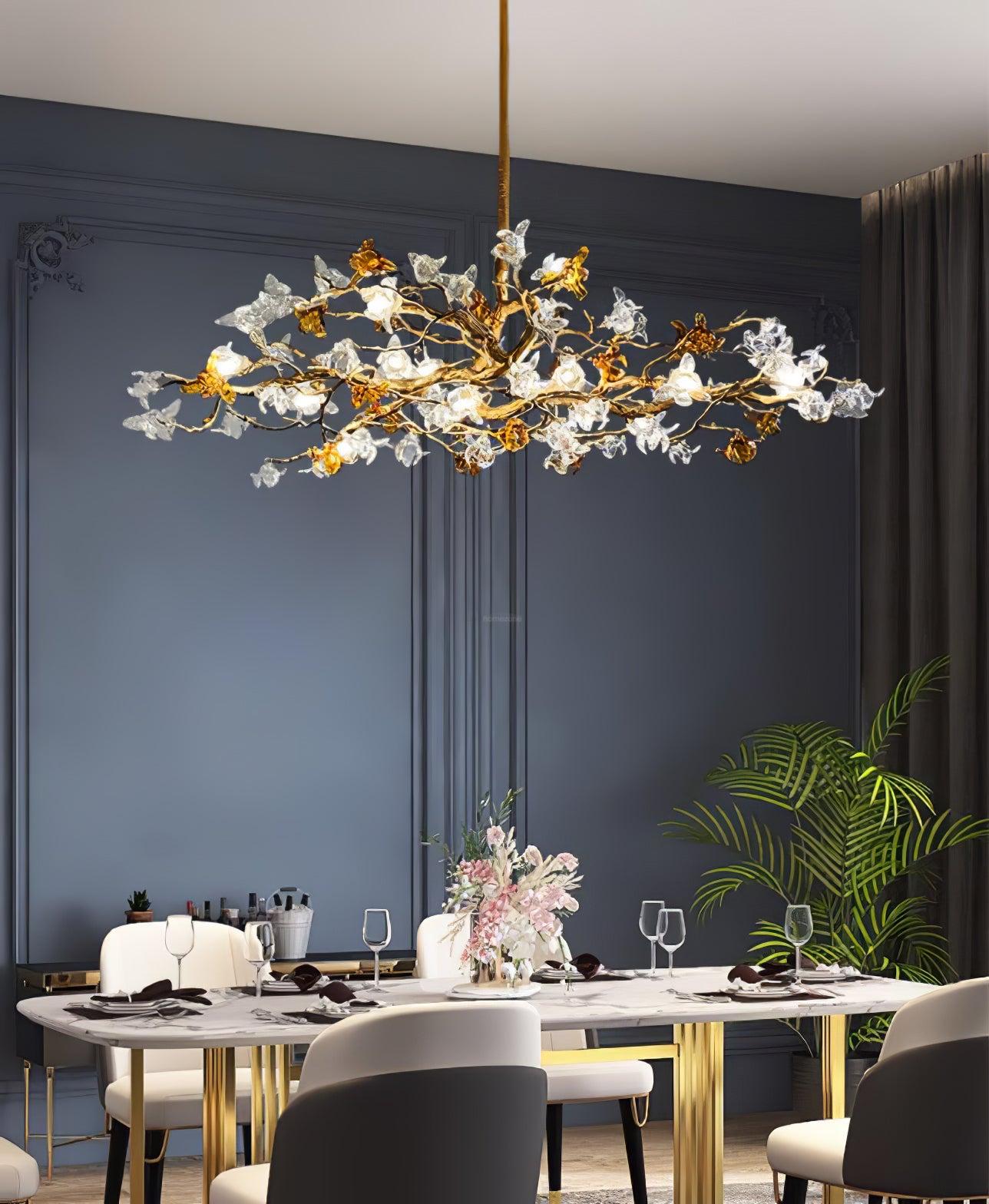 Aosta Brass Branch Type Chandelier-Sylvia Space