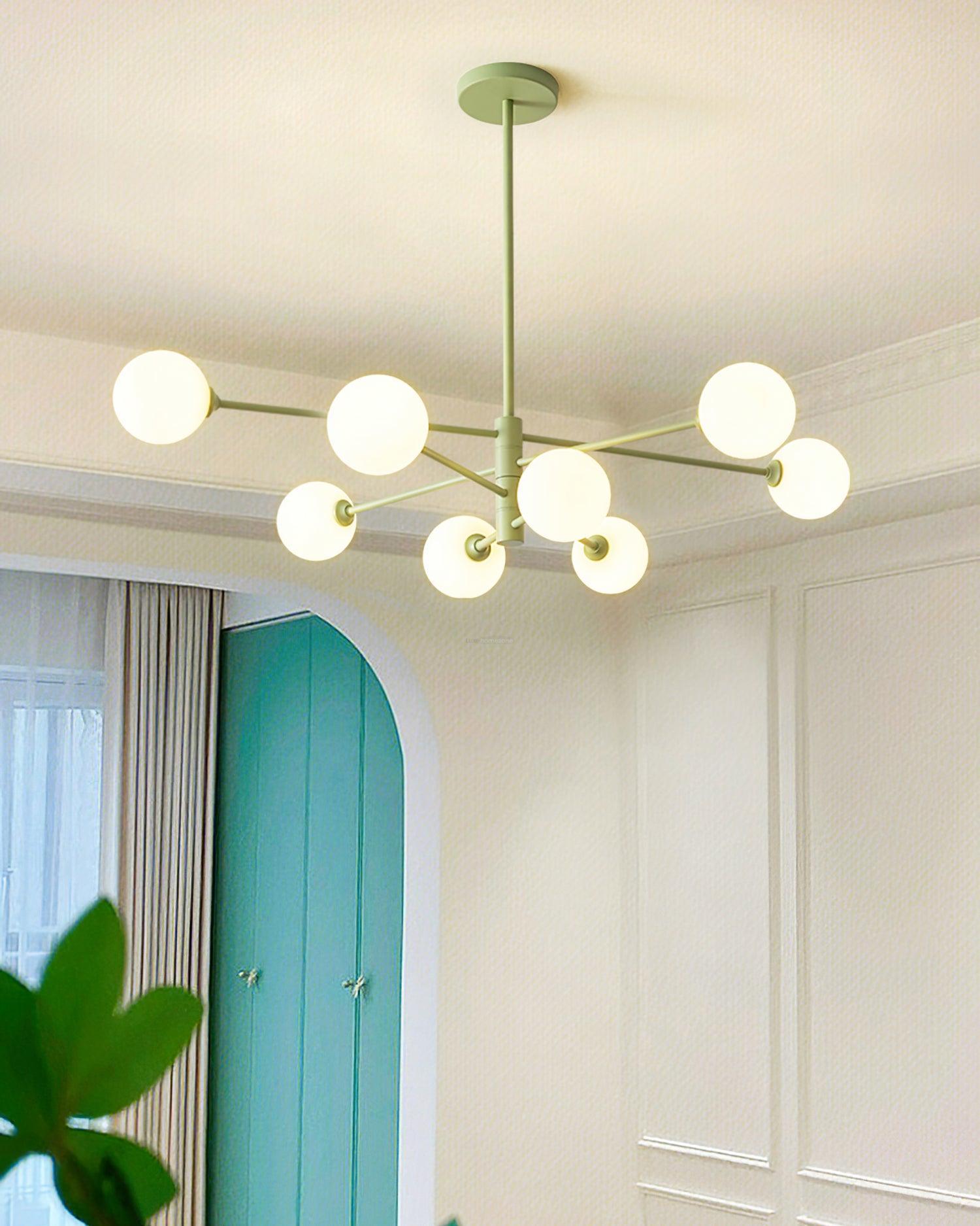 Orbi Green Chandelier with 4/6/8 heads-Sylvia Space