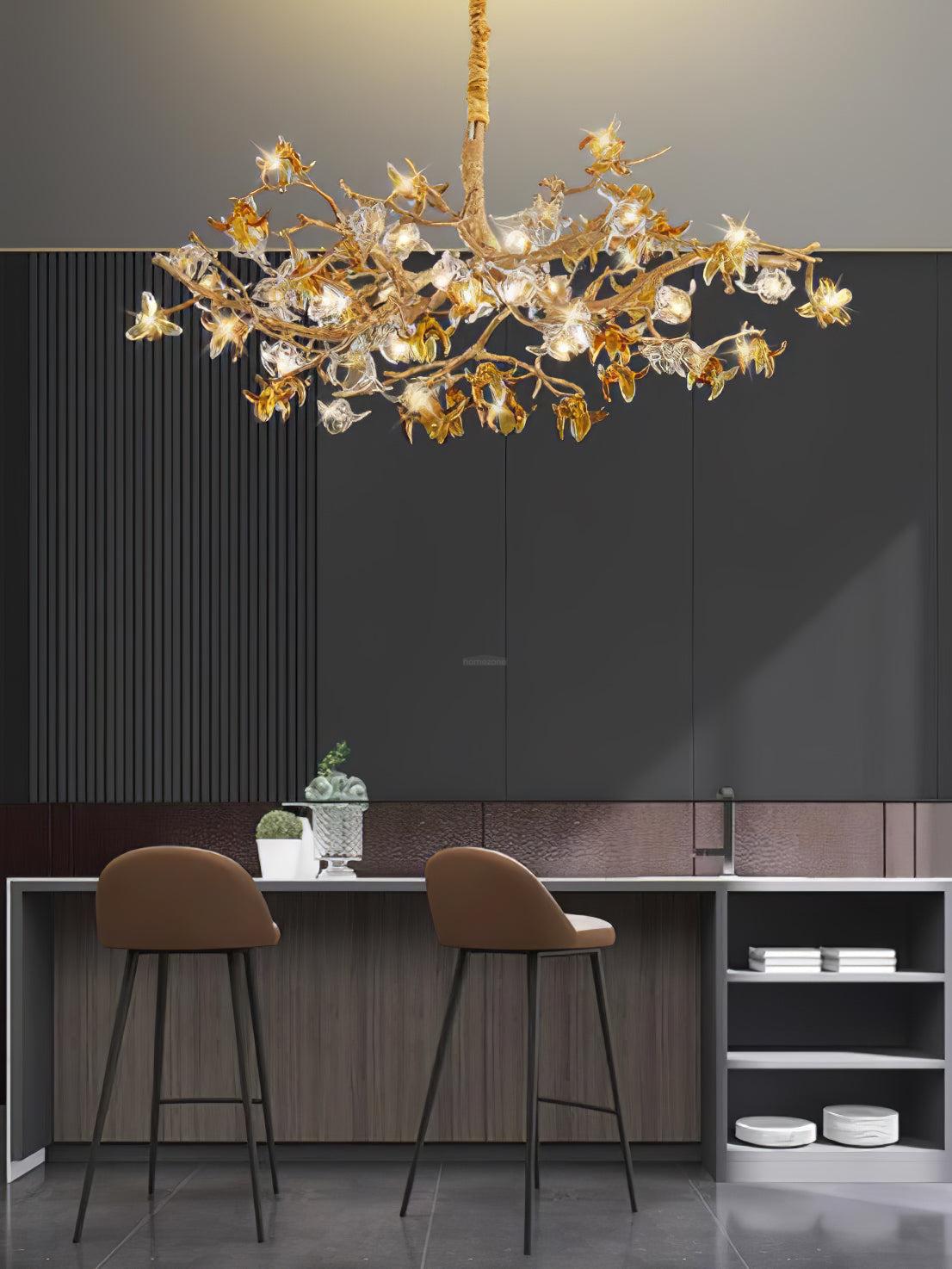 Aosta Brass Branch Type Chandelier-Sylvia Space