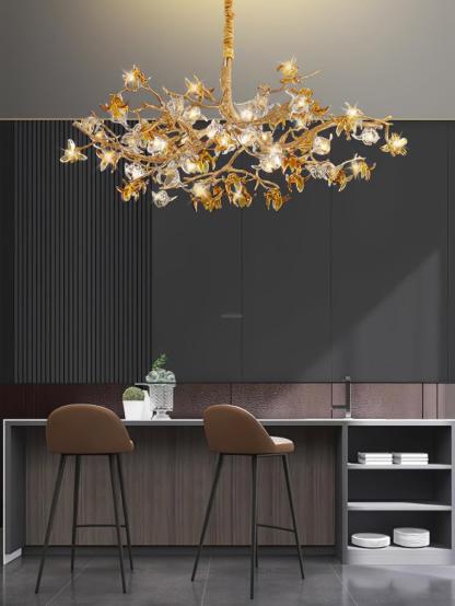 Aosta Brass Branch Type Chandelier-Sylvia Space