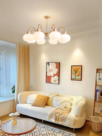 Glass Persimmon Chandelier with 3/5/6/8 heads-Sylvia Space