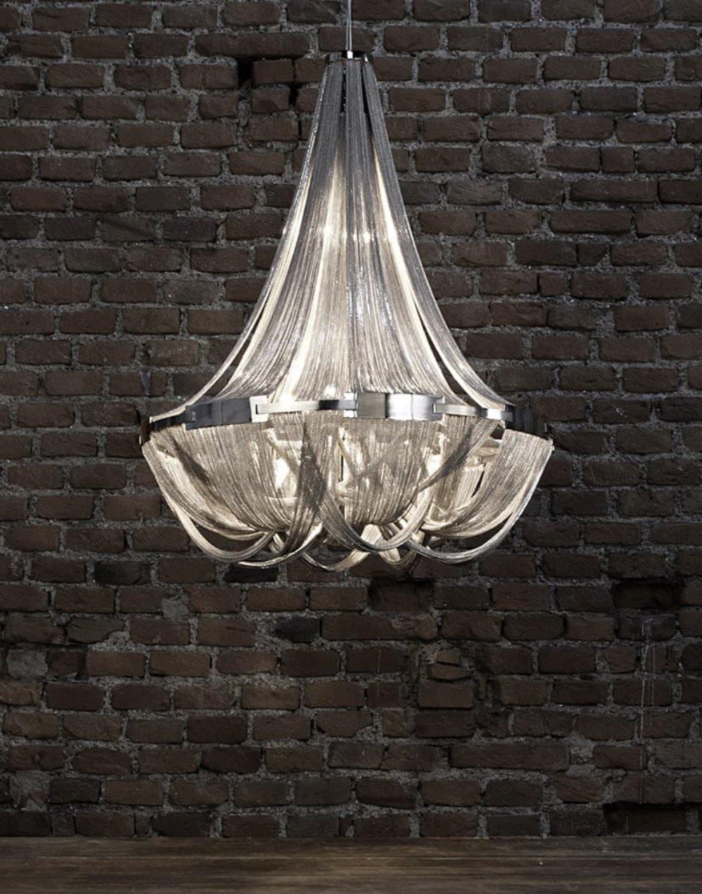 Tassel Aluminum Chain Chandelier ∅ 23.6″-Sylvia Space