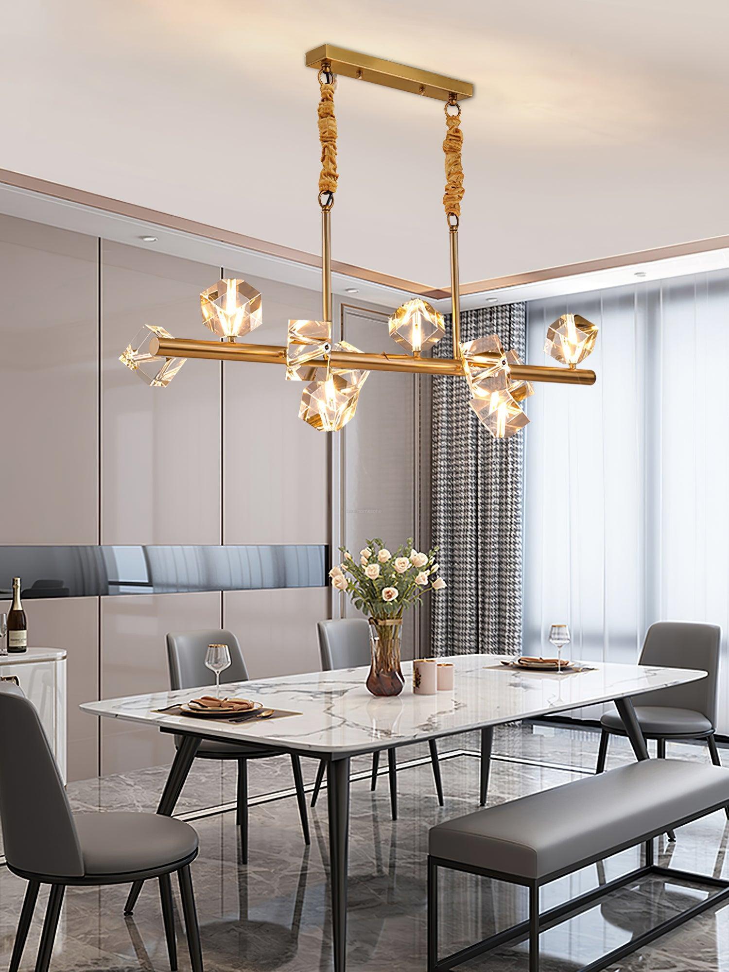 Takku Crystal Linear Chandelier-Sylvia Space