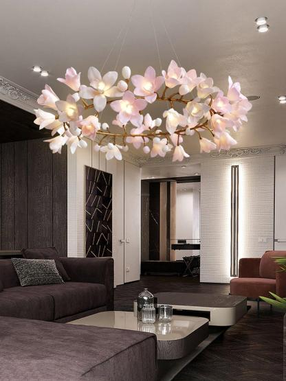 Circular Flower Blossom Chandelier-Sylvia Space