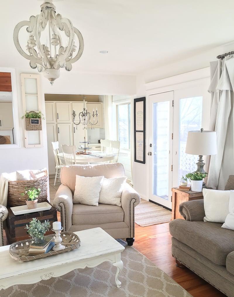 Antique White Style Chandelier Φ 19.7″-Sylvia Space