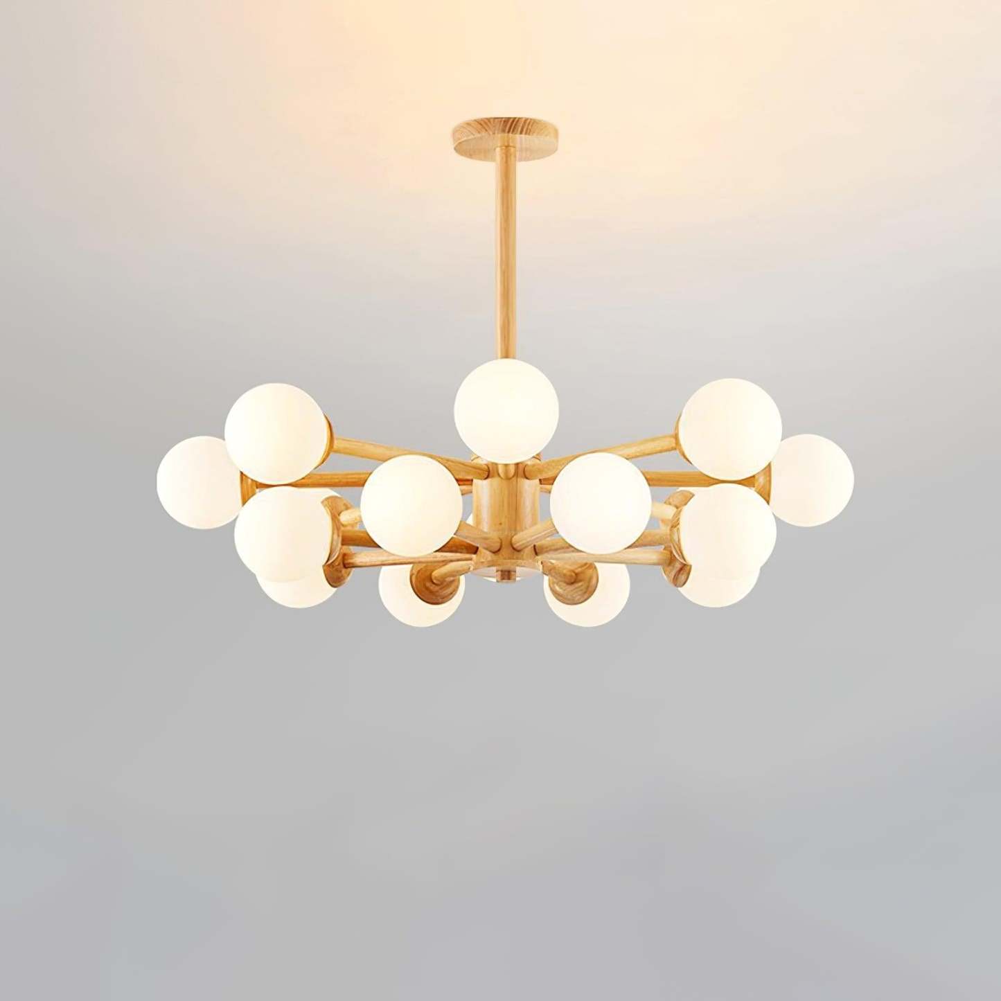 Kozan Wooden Chandelier with 6/8/10/12 heads-Sylvia Space