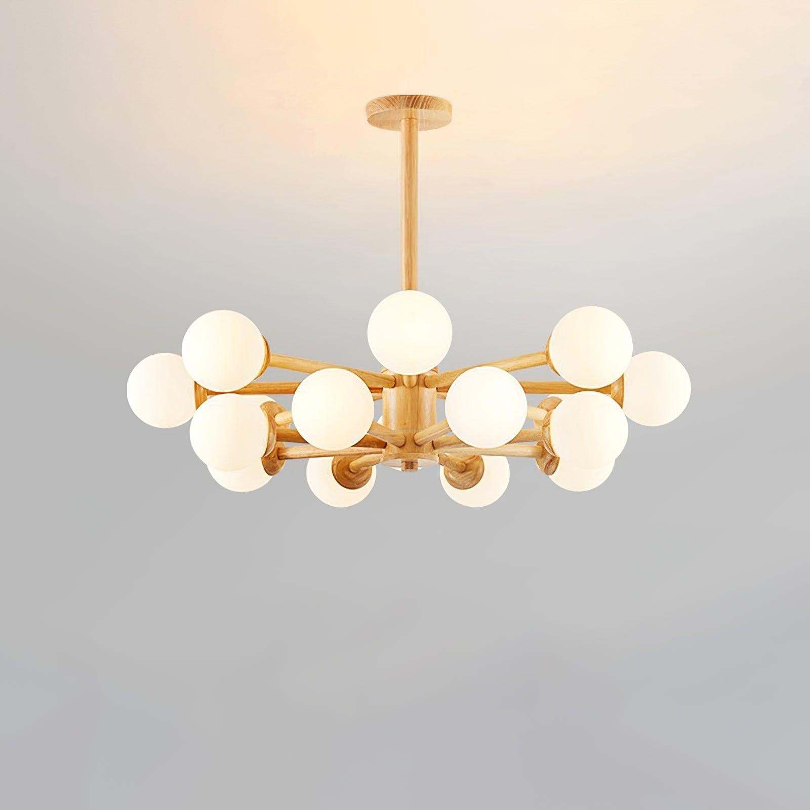 Kozan Wooden Chandelier with 6/8/10/12 heads-Sylvia Space