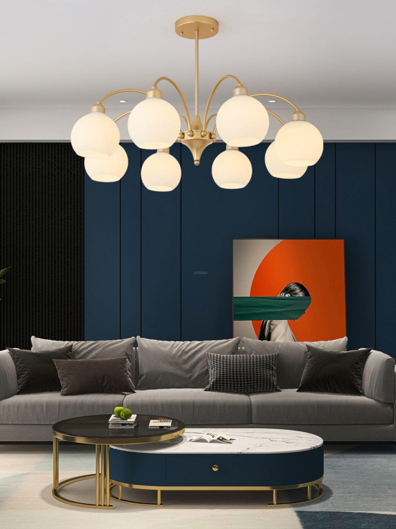 Sculptural Glass Chandelier with 6/8/10 heads-Sylvia Space