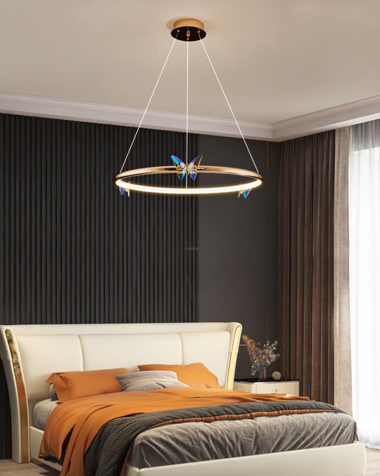 Blue Butterfly Round Chandelier-Sylvia Space
