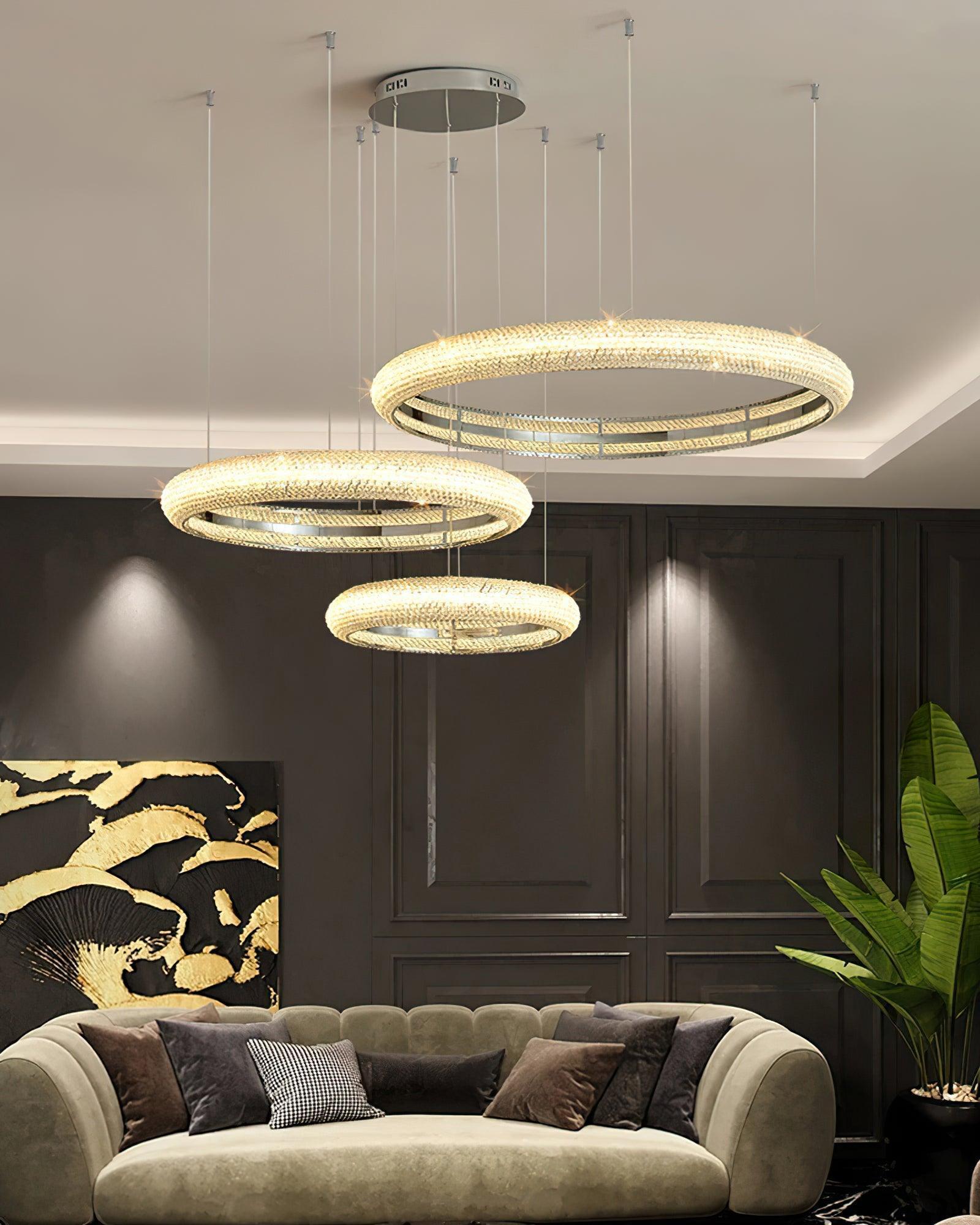Asscher Ring Chandelier ∅ 17.7″-Sylvia Space