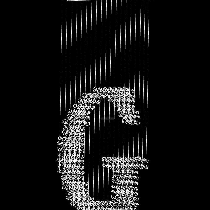 Charcoal Letter Chandeliers G-Sylvia Space