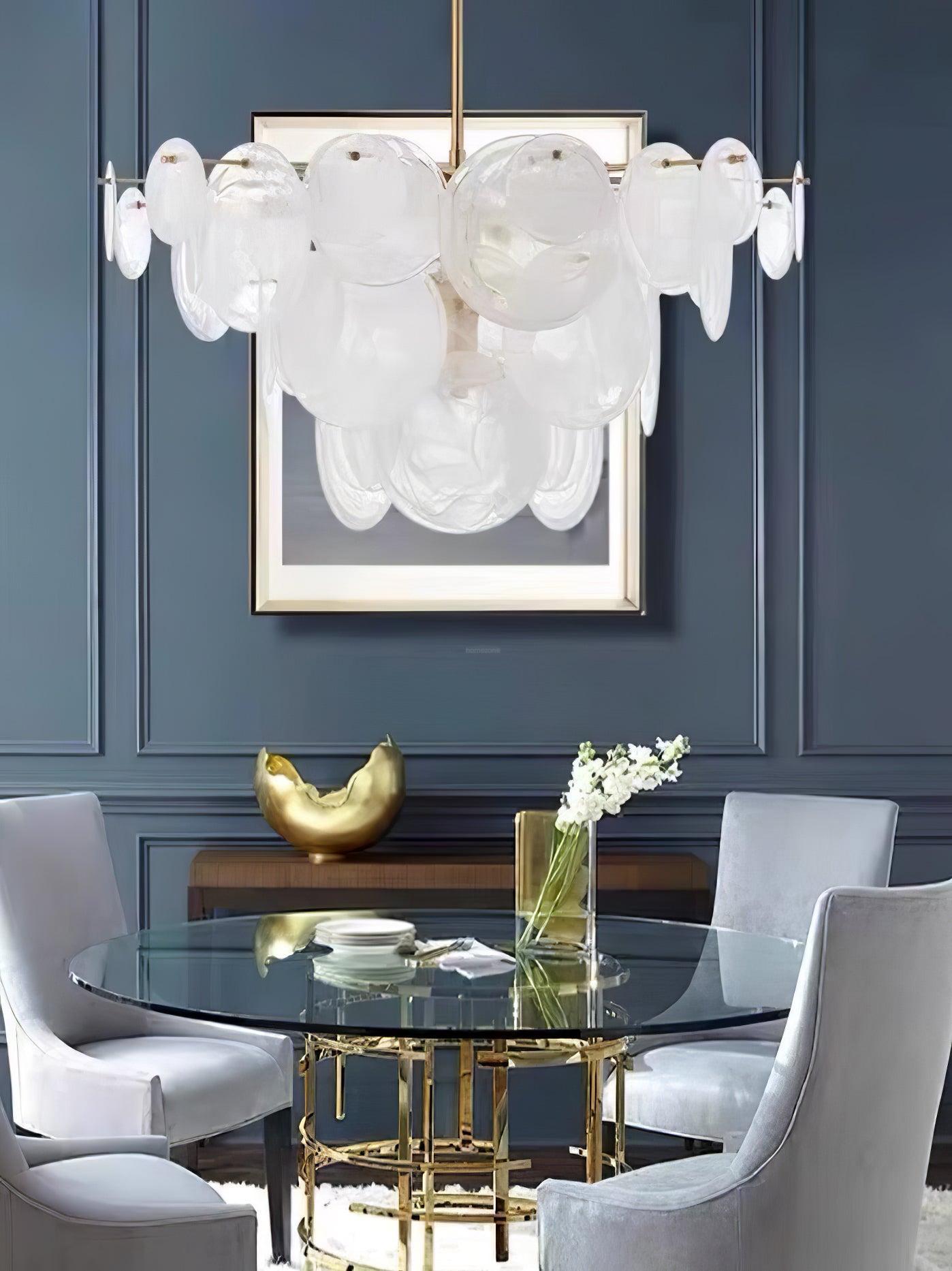 Brass Discs Cascading Round Chandelier-Sylvia Space