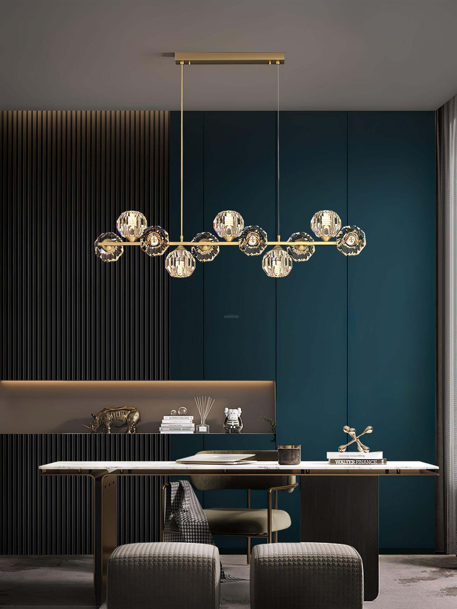 Crystal Glass Ball Chandelier with 7/9/11/13/15/17 heads-Sylvia Space