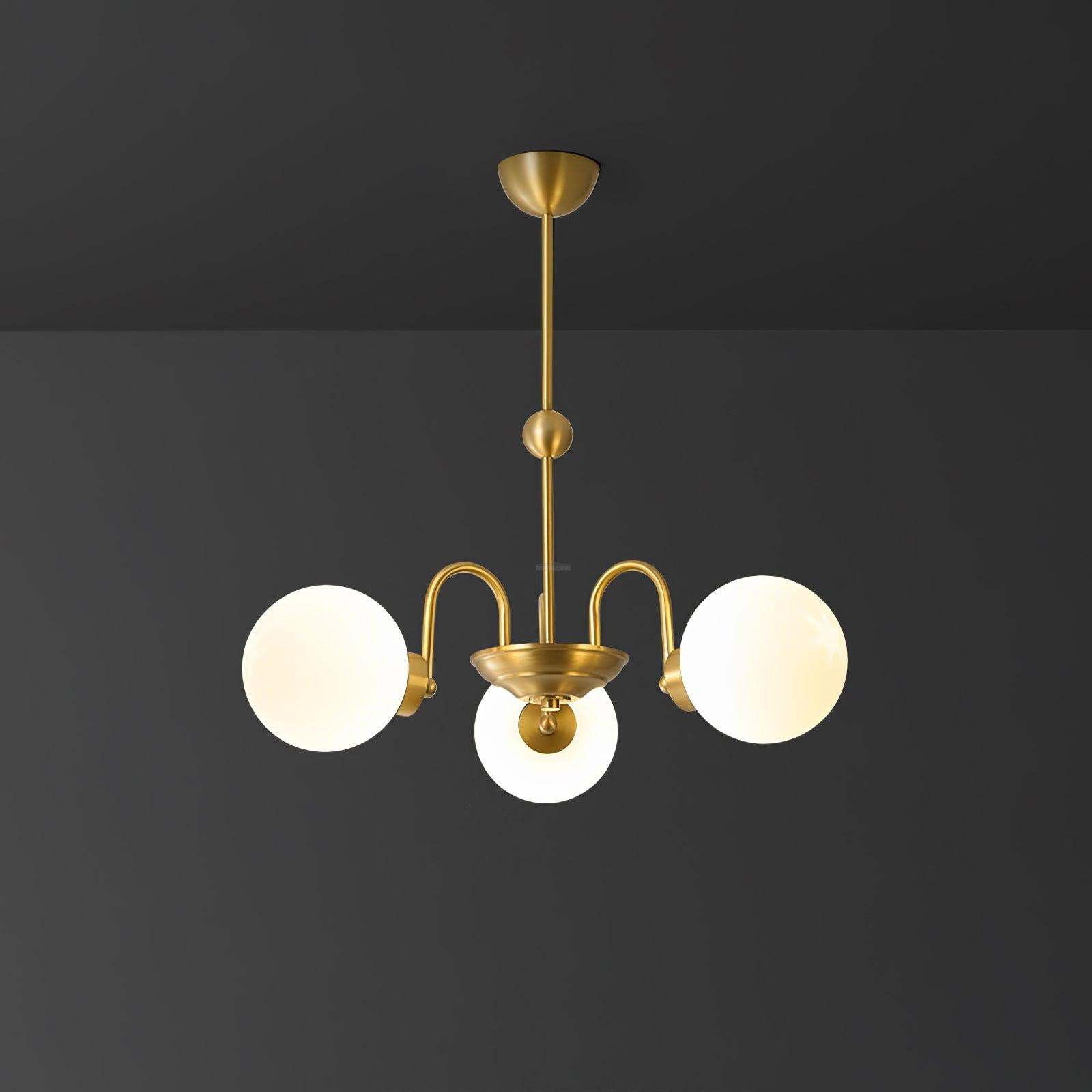 Yisu Brass Chandelier with 3/6/8 heads-Sylvia Space