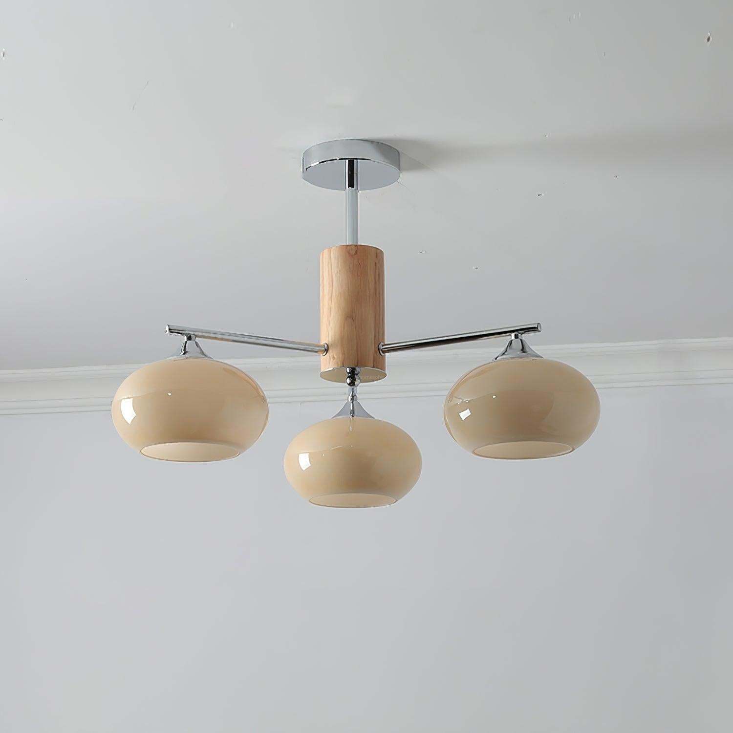 Elliptical Persimmon Chandelier with 3/6/8 heads-Sylvia Space