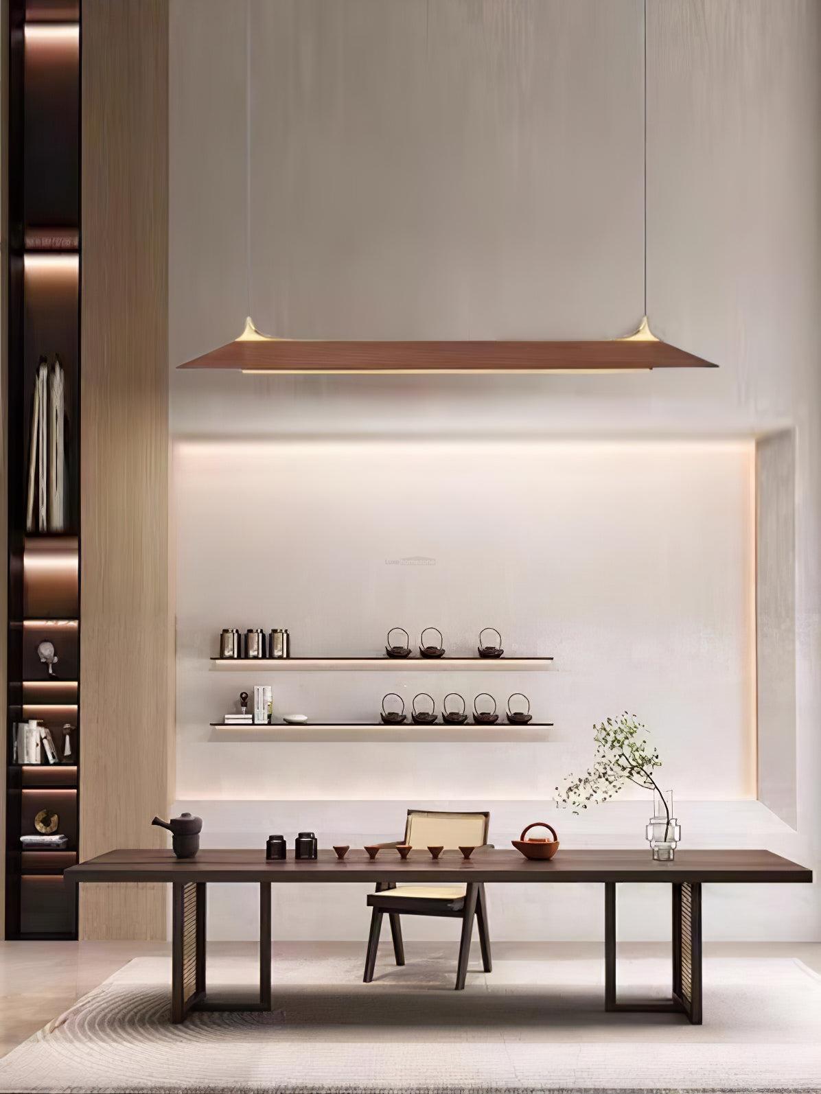 Luxehomezone Wooden Linear Chandelier