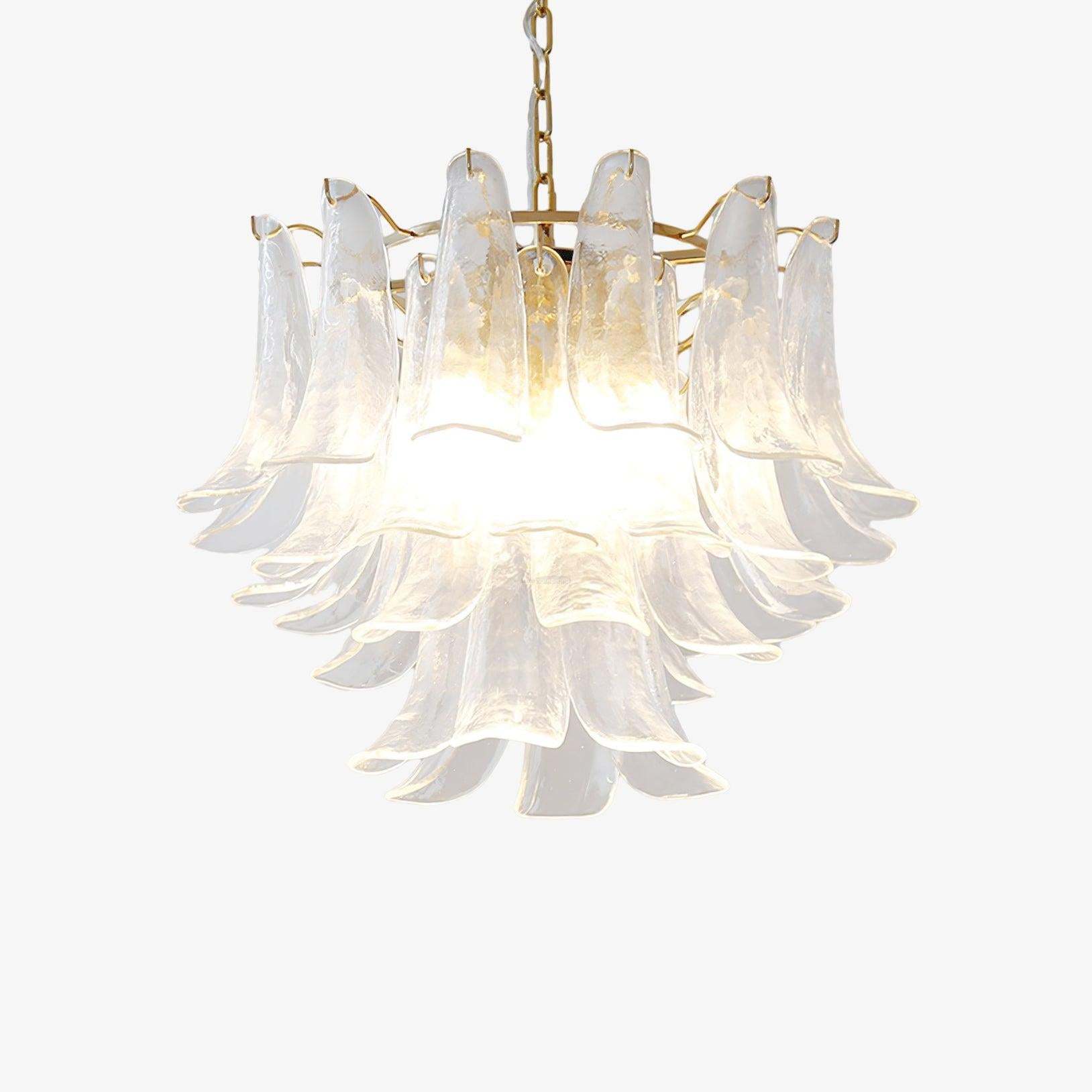 Glass Leaf Cascade Chandelier with 3/4 layer-Sylvia Space
