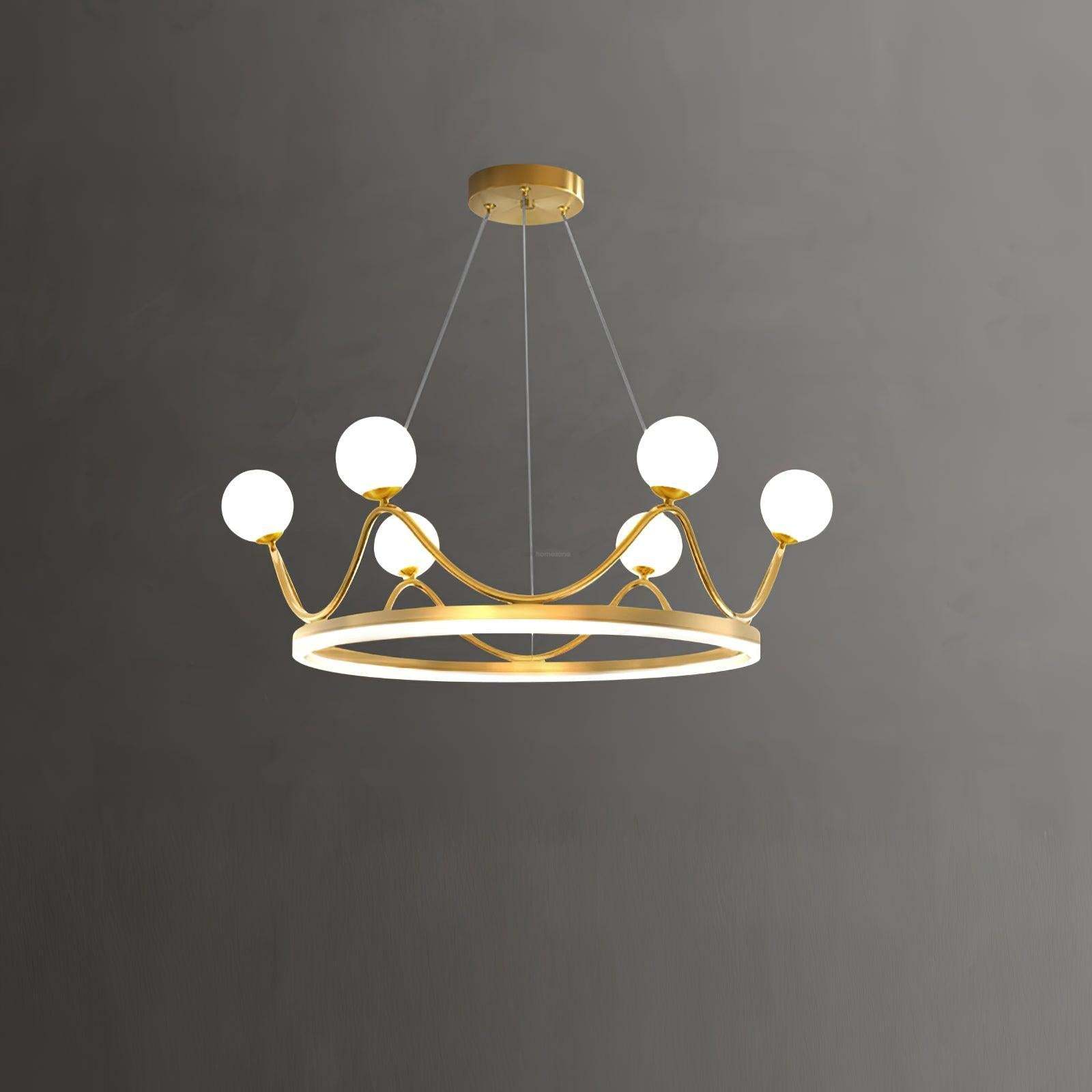 Crown Brass Round Chandelier-Sylvia Space
