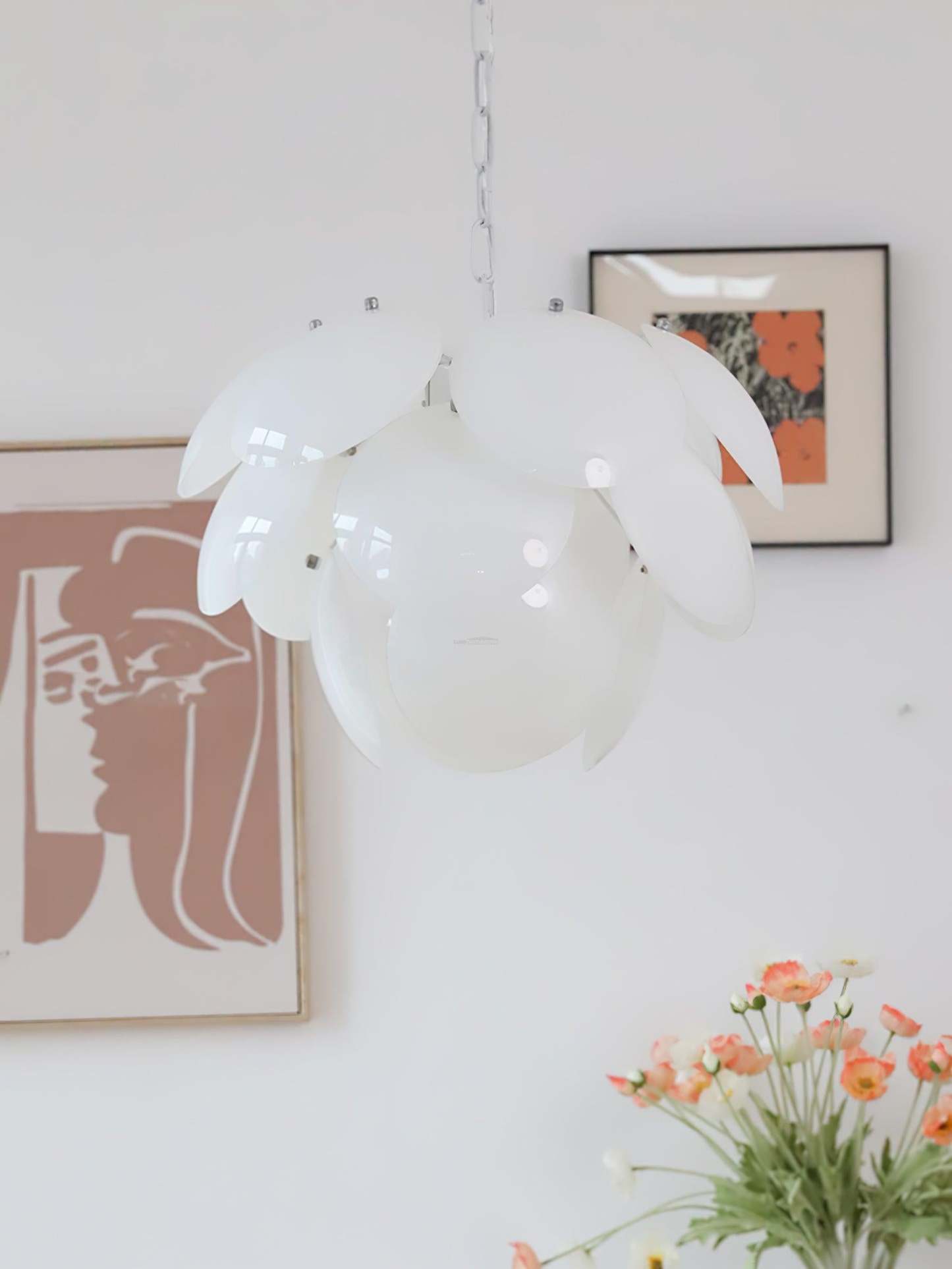 Luminous Petal Glass Round Chandelier-Sylvia Space