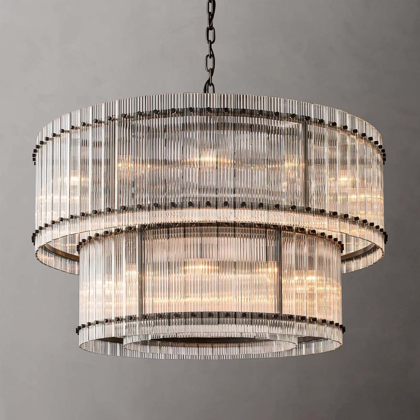 San Marc Handmade Glass 2-Tier Round Chandelier 48"-Sylvia Space