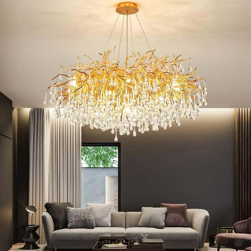 40" Albero Living Room Crystal Chandelier-Sylvia Space
