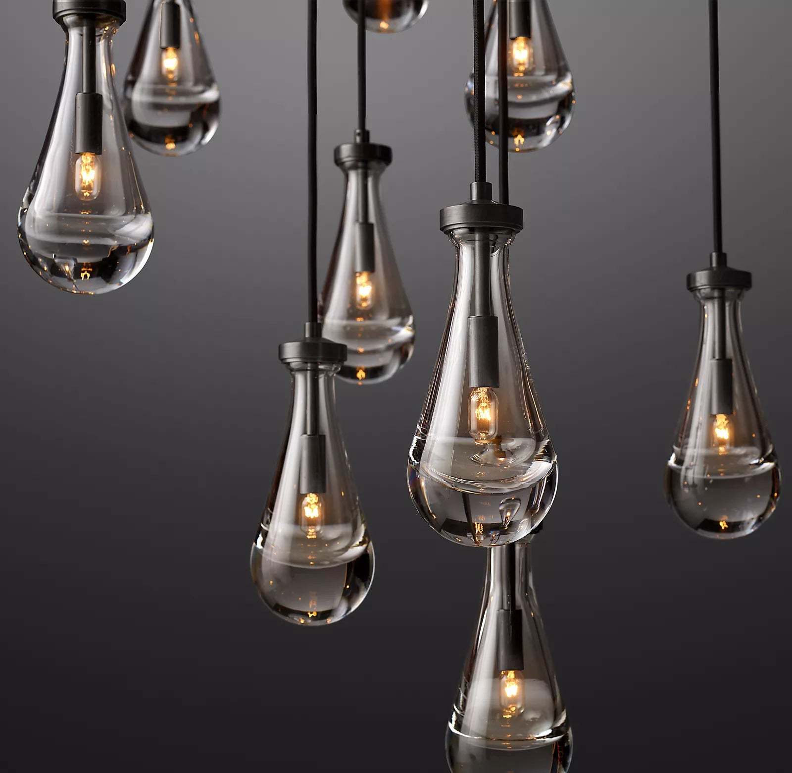 Raindrop Glass Round Chandelier 47"