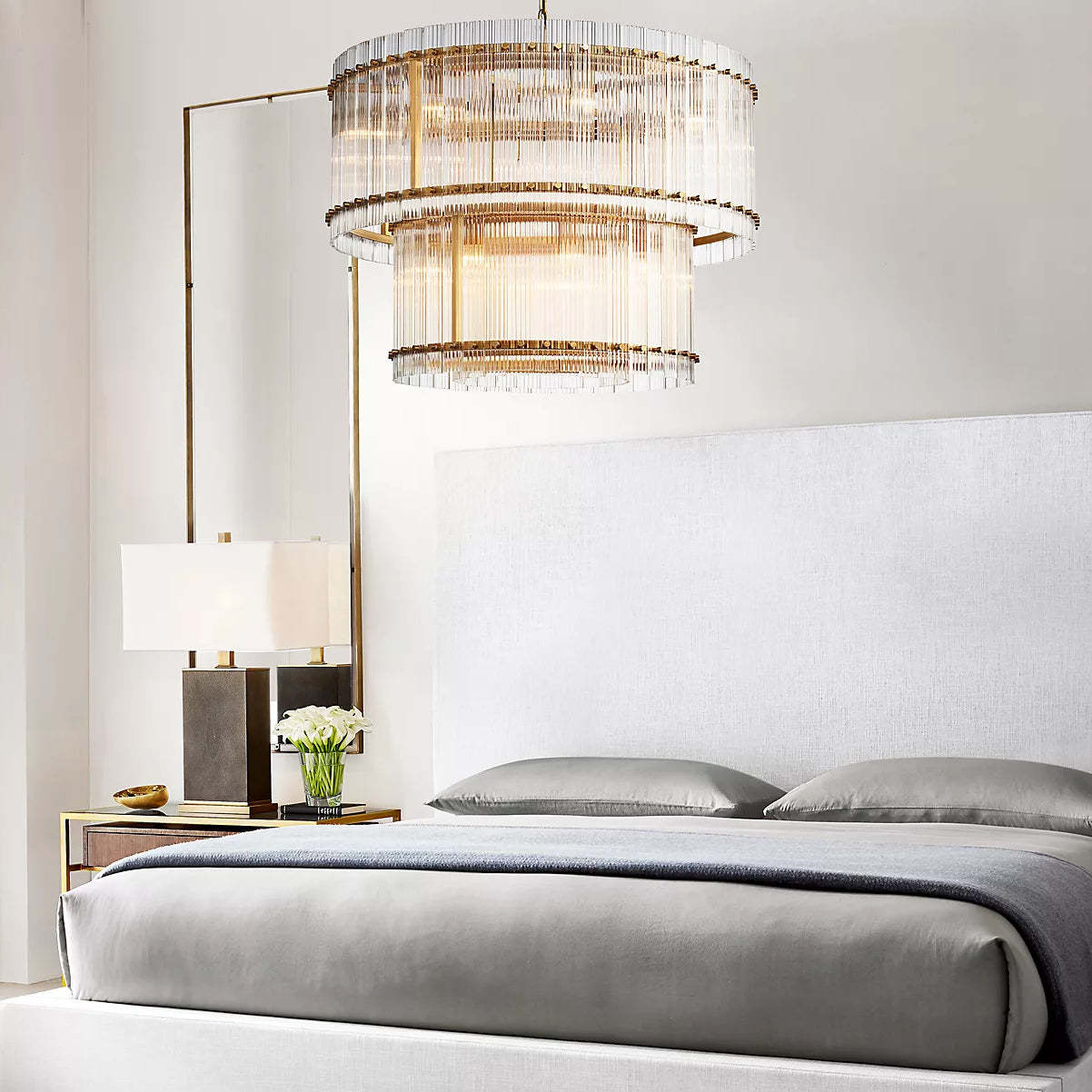 San Marc Handmade Glass 2-Tier Round Chandelier 48"-Sylvia Space