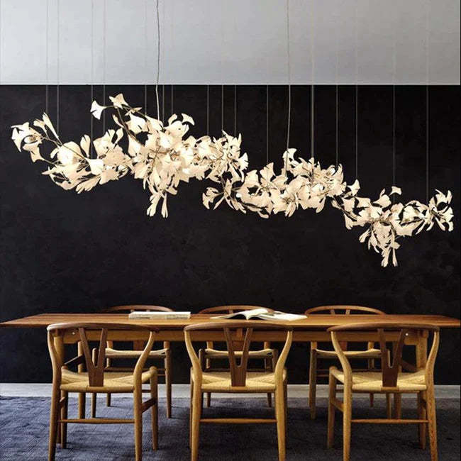 Gingko Porcelain Chandelier, Modern Branch Chandelier for Dining Room-Sylvia Space