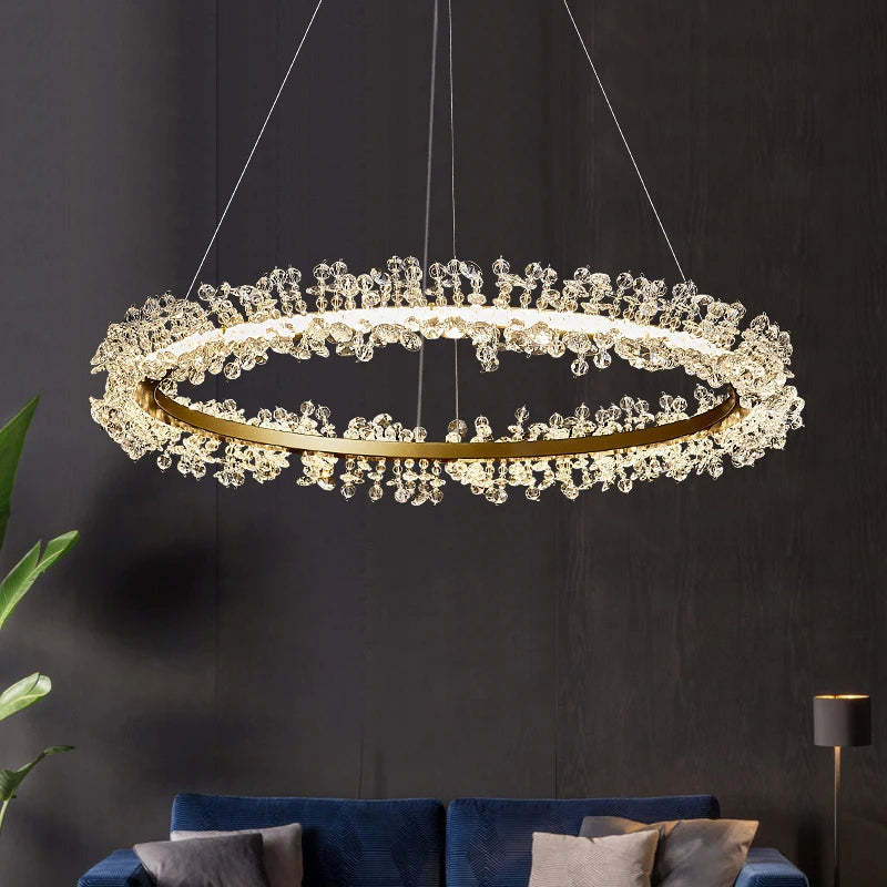 Capri Crystal Modern Chandelier-Sylvia Space