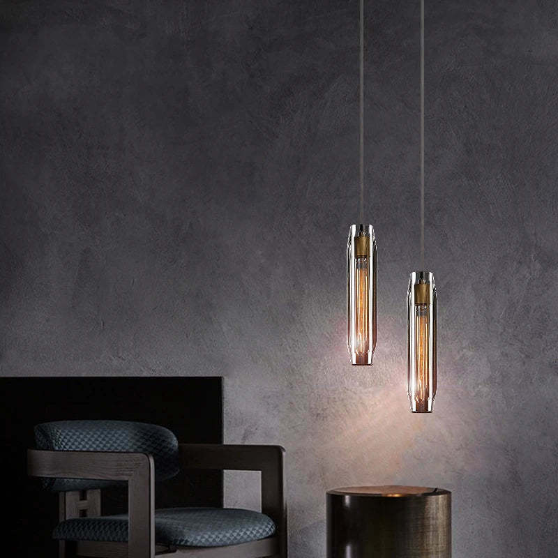 Smoke Grey Crystal Pendant Light-Sylvia Space