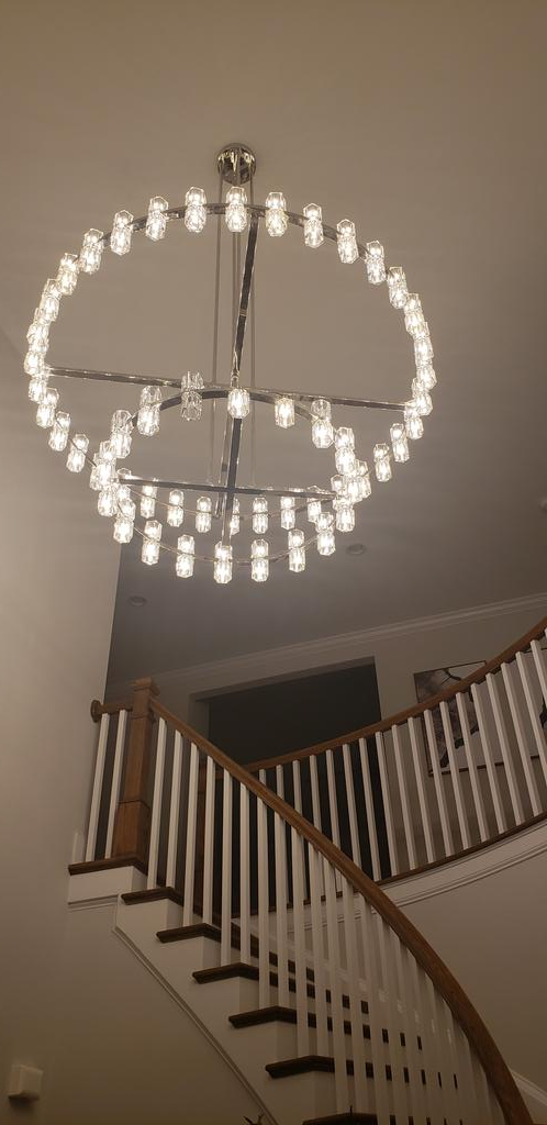 Arcardes Led Round Two-Tier Chandelier For Crystal Cup 60"