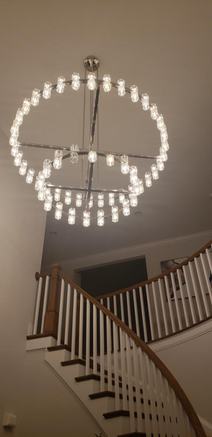 Arcardes Led Round Two-Tier Chandelier For Crystal Cup 60"